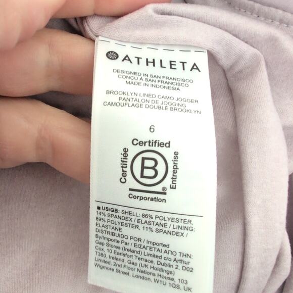 Athleta Brooklyn Ankle Pants Lined in Camo Lux Shasta Jogger Purple Size 6 - Picture 6 of 12